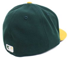 画像2: NEW ERA 59FIFTY MLB Oakland Athletics 刺繍 ツートン 切り替え ベースボールキャップ 緑×黄 7 1/4 (2)