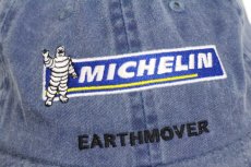 画像5: MICHELIN EARTHMOVER ミシュランマン ビバンダム 刺繍 ウォッシュ加工 コットンキャップ 青 (5)