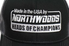 画像5: Made in the USA by NORTHWOODS HEADS OF CHAMPIONS 刺繍 メッシュキャップ 黒 (5)