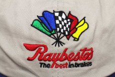 画像5: Raybestos The best in brakes チェッカーフラッグ NASCAR ロゴ刺繍 ツートン 切り替え コットンキャップ ベージュ×紺 (5)