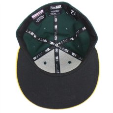 画像7: NEW ERA 59FIFTY MLB Oakland Athletics 刺繍 ツートン 切り替え ベースボールキャップ 緑×黄 7 1/4 (7)