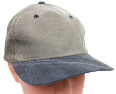 画像1: デッドストック★COBRA CAPS 無地 ツートン 切り替え ウォッシュ加工 コットンキャップ グレーベージュ×チャコールグレー★B (1)