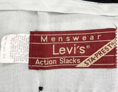 画像6: 80s Levi'sリーバイス Action Slacks STA-PRESTスタプレ スラックス ポリエステルパンツ 黒 w31 (6)