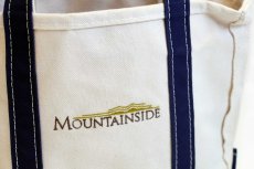 画像4: USA製 L.L.Bean BOAT AND TOTE Foundation House Portland,ME MOUNTAINSIDE刺繍 ロングハンドル キャンバス トートバッグ 紺 S★スモール (4)