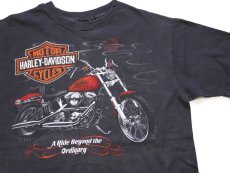 画像1: 80s HARLEY-DAVIDSON ハーレー ダビッドソン FLAGSTAFF ARIZONA 両面プリント コットンTシャツ 黒 フェード (1)