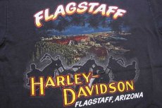 画像4: 80s HARLEY-DAVIDSON ハーレー ダビッドソン FLAGSTAFF ARIZONA 両面プリント コットンTシャツ 黒 フェード (4)