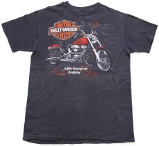 画像2: 80s HARLEY-DAVIDSON ハーレー ダビッドソン FLAGSTAFF ARIZONA 両面プリント コットンTシャツ 黒 フェード (2)