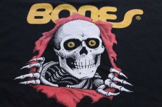 画像4: POWELL PERALTA パウエル ペラルタ BONES 覗きボーンズ コットンTシャツ 黒 XL (4)