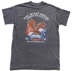 画像4: 90s USA製 Truckers Choice バタフライ フラワー イーグル 星条旗 両面プリント Tシャツ 薄黒 (4)