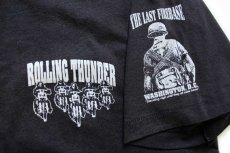 画像5: 90s USA製 ROLLING THUNDER POW MIA サンダーバード 両面プリント Tシャツ 黒 XL (5)