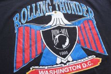 画像4: 90s USA製 ROLLING THUNDER POW MIA サンダーバード 両面プリント Tシャツ 黒 XL (4)