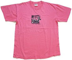 画像2: 90s Jazz house New Orleans アート 両面プリント コットンTシャツ ピンク L (2)