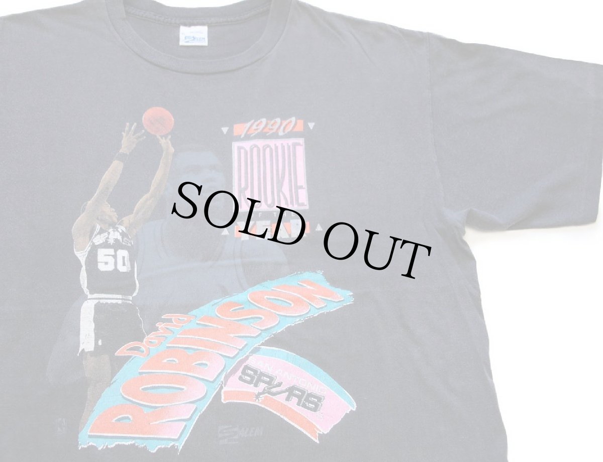 画像1: 90s USA製 SALEM NBA SAN ANTONIO SPURS David ROBINSON コットンTシャツ 黒 フェード XL (1)