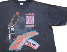 画像1: 90s USA製 SALEM NBA SAN ANTONIO SPURS David ROBINSON コットンTシャツ 黒 フェード XL (1)