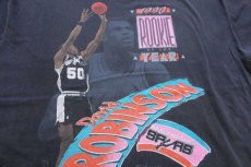 画像4: 90s USA製 SALEM NBA SAN ANTONIO SPURS David ROBINSON コットンTシャツ 黒 フェード XL (4)