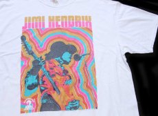 画像1: JIMI HENDRIX ジミ ヘンドリックス コットンTシャツ 白 XL (1)