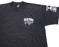 画像1: 90s USA製 ROLLING THUNDER POW MIA サンダーバード 両面プリント Tシャツ 黒 XL (1)