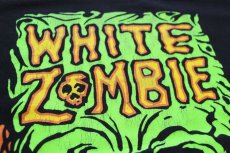 画像4: WHITE ZOMBIE ホワイトゾンビ 蛍光ひび割れプリント コットン バンドTシャツ 黒 M (4)