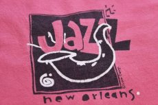 画像4: 90s Jazz house New Orleans アート 両面プリント コットンTシャツ ピンク L (4)