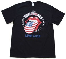 画像2: The Rolling Stones ローリングストーンズ FIFTY YEARS LIVE 2013 両面プリント バンドTシャツ 黒 L (2)