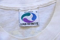 画像5: 90s USA製 LIQUID BLUE カウスカル イーグル スネーク アート 両面プリント タイダイ染め コットンTシャツ L (5)