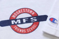 画像4: 90s Championチャンピオン MFS MOORESTOWN FRIENDS SCHOOL バインダーネック コットンTシャツ 白 XXL★特大 (4)