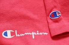 画像4: 90s USA製 Championチャンピオン ワンポイント スクリプト ロゴ コットンTシャツ ピンク M (4)