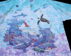 画像4: 90s LIQUID BLUE OCEANICA 海洋生物 アート 両面プリント タイダイ染め コットンTシャツ XXL★特大 (4)