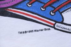 画像6: 90s USA製 Warner Bros LOONEY TUNES TAZ タズマニアンデビル 両面プリント コットンTシャツ 白 XL (6)