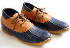 画像2: 80s USA製 L.L.Bean メインハンティング 3ホール ビーンブーツ ガムシューズ タン×ネイビー (2)