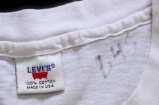 画像4: 90s USA製 LEVI'Sリーバイス メッセージ フラワー アート コットンTシャツ ボロ 白 (4)