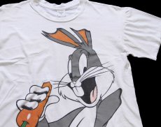 画像3: 90s USA製 WARNER BROS LOONEY TUNES バッグスバニー コットンTシャツ 白 L (3)