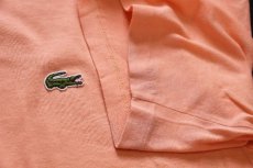 画像6: 70s フランス製 CHEMISE LACOSTE ラコステ ワンポイント コットンTシャツ サーモンピンク 3 (6)