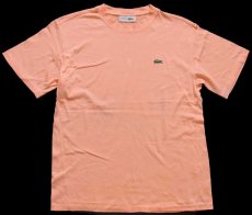 画像2: 70s フランス製 CHEMISE LACOSTE ラコステ ワンポイント コットンTシャツ サーモンピンク 3 (2)