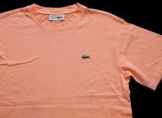 画像1: 70s フランス製 CHEMISE LACOSTE ラコステ ワンポイント コットンTシャツ サーモンピンク 3 (1)