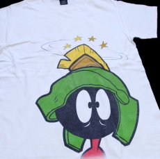 画像3: 90s USA製 WARNER BROS LOONEY TUNES マービン ザ マーシャン TAIL SPIN 両面プリント コットンTシャツ 白 M (3)