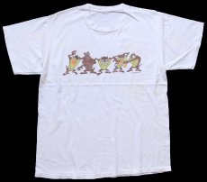 画像2: 90s Warner Bros LOONEY TUNES タズマニアンデビル 両面プリント コットンTシャツ 白 (2)