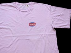 画像1: 90s イタリア製 Levi'sリーバイス ロゴ コットンTシャツ 薄紫 XL★ユーロ (1)