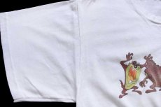 画像7: 90s Warner Bros LOONEY TUNES タズマニアンデビル 両面プリント コットンTシャツ 白 (7)