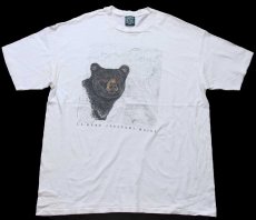 画像2: 90s USA製 L.L.BEAN FREEPORT,MAINE ベア 地形図 コットンTシャツ 白 XXL★特大 (2)