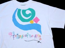 画像1: 90s USA製 93 FESTIVAL of THE ARTS 渦巻き アート コットンTシャツ 白 XL (1)