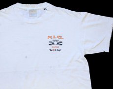 画像3: 90s P.I.G. RACING Say No To Drugs フォーミュラカー 蛍光プリント コットンTシャツ ボロ 白 L (3)