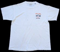 画像2: 90s P.I.G. RACING Say No To Drugs フォーミュラカー 蛍光プリント コットンTシャツ ボロ 白 L (2)