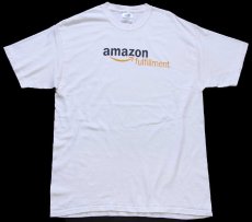 画像2: 00s amazon fulfillment アマゾン ロゴ Work Hard. Have Fun. Make History. 両面プリント コットンTシャツ 白 L (2)