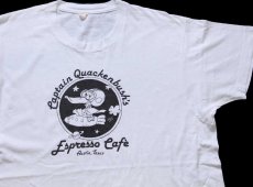 画像1: 80s Captain Quackenbush's Espresso Cafe マスコット コットンTシャツ 白 (1)