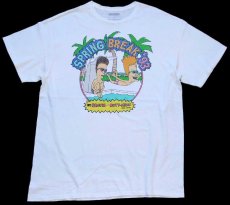 画像2: SPRING BREAK '93 MTV BEAVIS AND BUTT-HEAD ビーバス＆バットヘッド コットンTシャツ 白 L (2)