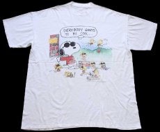 画像2: 90s スヌーピー ウッドストック JOE COOL コットンTシャツ 白 超特大 (2)