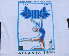 画像4: 90s Championチャンピオン Atlanta 1996 Olympicオリンピック 万国旗 両面プリント コットンTシャツ 白 M (4)