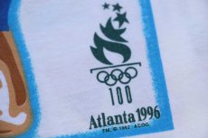 画像6: 90s Championチャンピオン Atlanta 1996 Olympicオリンピック 万国旗 両面プリント コットンTシャツ 白 M (6)