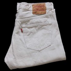 画像1: 90s スペイン製 Levi'sリーバイス 501 カラーデニムパンツ ライトグレーベージュ w33★ユーロ (1)